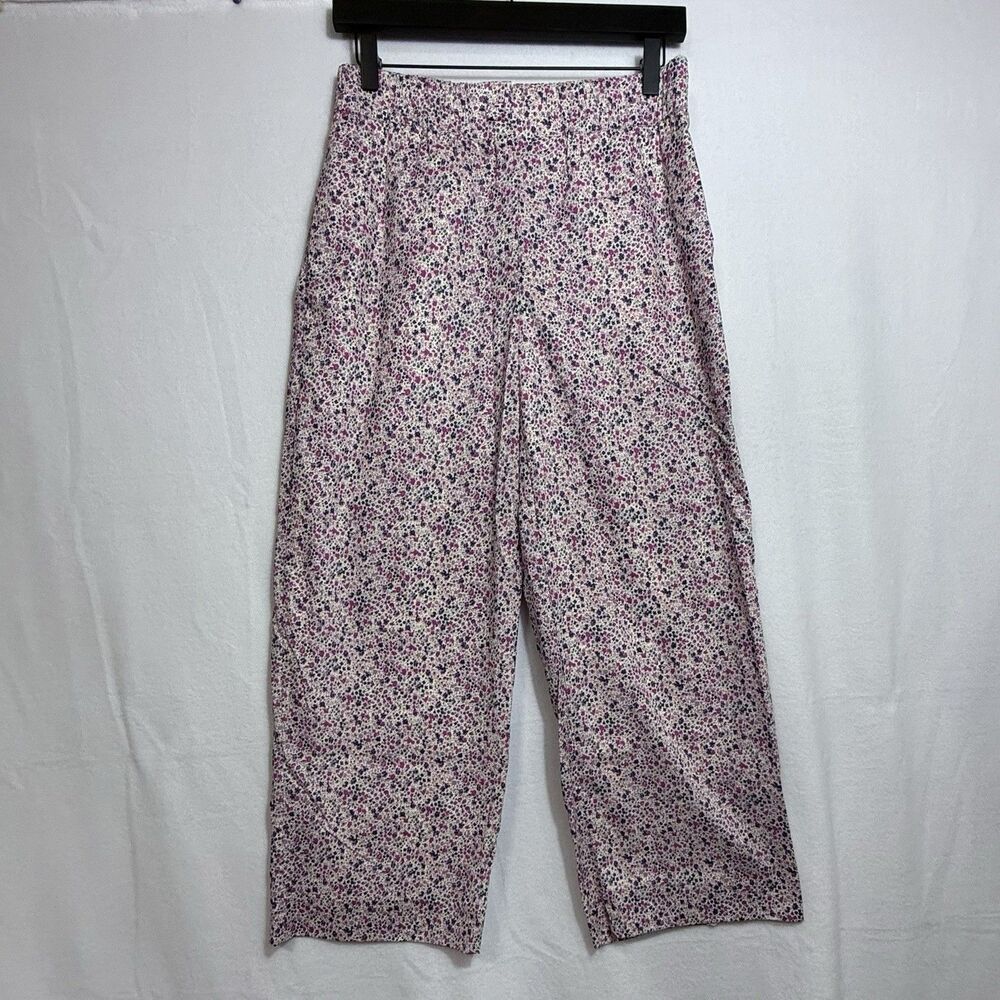 J.Crew x Liberty Phoebe Floral Pink Purple Pull On Crop Pant Womens Size 6 AV439